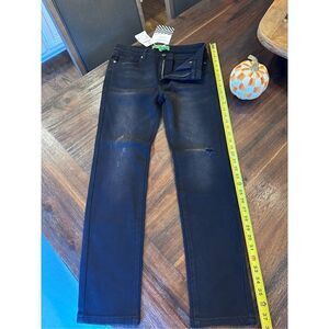 Sandrine Rose/Free People distressed black skinny jean